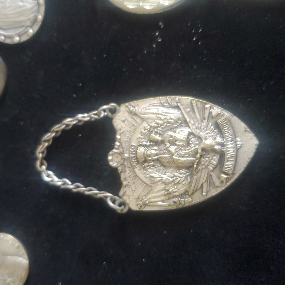 Silver-Tone Men’s Shield Pendant Necklace - Religious Emblem